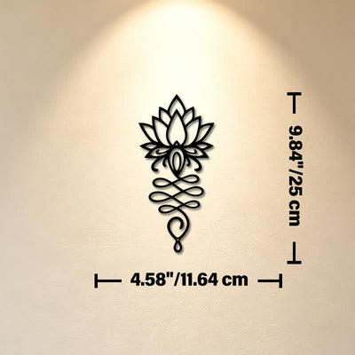 Buddha Stones Matte Black Lotus Enlightenment Iron Metal Meaningful Symbols Wall Art - Approx. 11.64cm x 25cm x 0.1cm / 4.58in x 9.84in x 0.04in - image 2