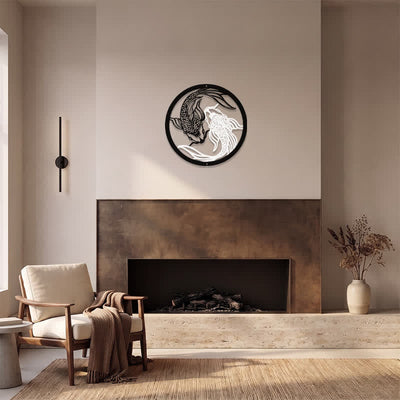 Buddha Stones Round Metal Koi Fish Yin Yang Success Iron Metal Meaningful Symbols Wall Art - image 11