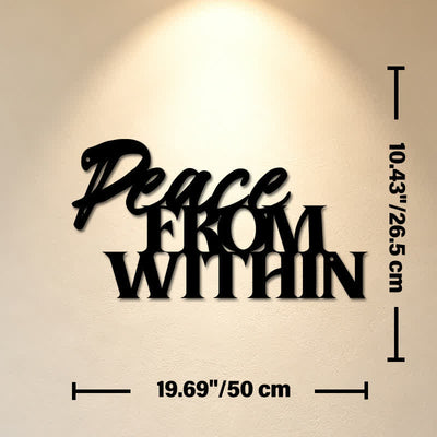 Buddha Stones Peace From Within Minimalist Typography Iron Metal Meaningful Symbols Wall Art - Approx. 50cm x 26.5cm x 0.12cm / 19.69in x 10.43in x 0.05in - image 10