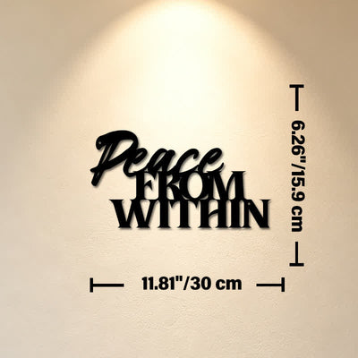 Buddha Stones Peace From Within Minimalist Typography Iron Metal Meaningful Symbols Wall Art - Approx. 30cm x 15.9cm x 0.1cm / 11.81in x 6.26in x 0.04in - image 4