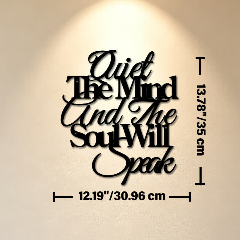 Buddha Stones Quiet The Mind And The Soul Will Speak Black Iron Metal Meaningful Symbols Wall Art - Approx. 30.96cm x 35cm x 0.1cm / 12.19in x 13.78in x 0.04in - image 6