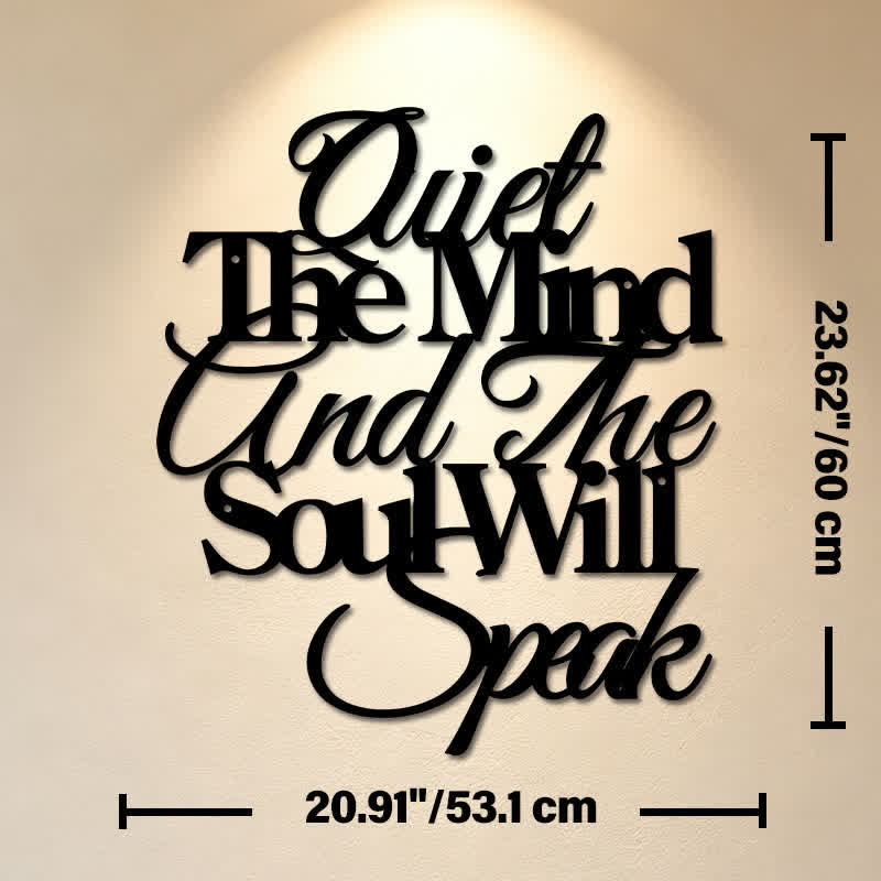 Buddha Stones Quiet The Mind And The Soul Will Speak Black Iron Metal Meaningful Symbols Wall Art - Approx. 53.1cm x 60cm x 0.12cm / 20.91in x 23.62in x 0.05in - image 12