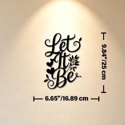 Buddha Stones Let It Be Script Sign Iron Metal Meaningful Symbols Wall Art - Approx. 16.89cm x 25cm x 0.1cm / 6.65in x 9.84in x 0.04in - image 2