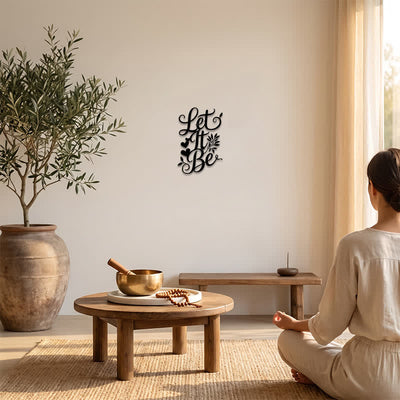 Buddha Stones Let It Be Script Sign Iron Metal Meaningful Symbols Wall Art - image 5
