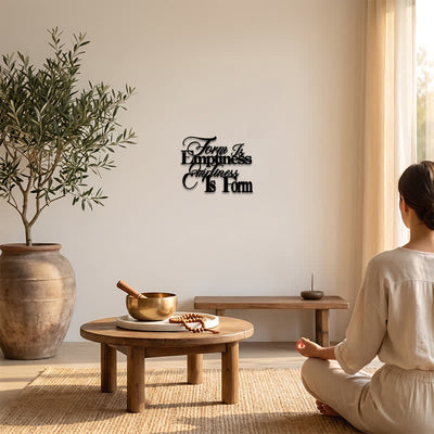 Buddha Stones Metal Form Is Emptiness Zen Quote Iron Metal Meaningful Symbols Wall ArtA - image 5