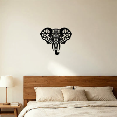 Buddha Stones Sacred Elephant Iron Metal Wall Decor Of Wisdom - image 11