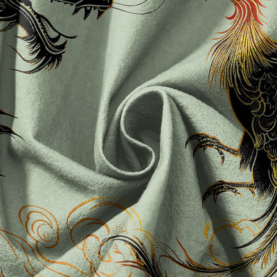 Buddha Stones Pure Cotton Dragon Phoenix Cloud Pattern Drawstring Men's Harem Pants With Pockets - image 11