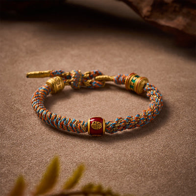 FREE Today: Wisdom and Fortune Om Mani Padme Hum Tibetan Fu Character Hand-Woven Bracelet - image 1