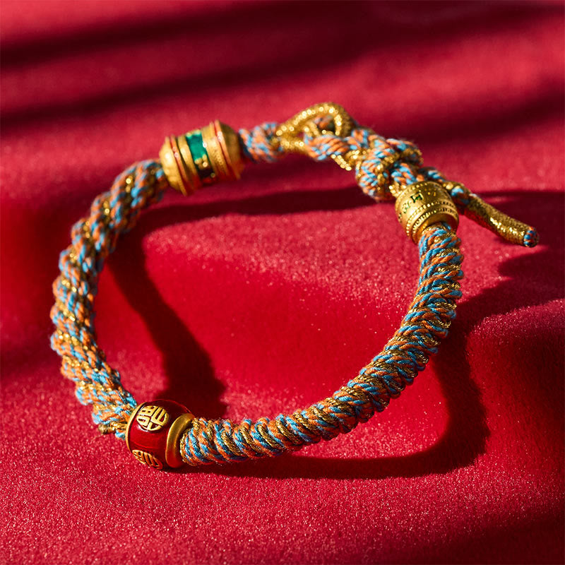 FREE Today: Wisdom and Fortune Om Mani Padme Hum Tibetan Fu Character Hand-Woven Bracelet - Om Mani Padme Hum - image 0