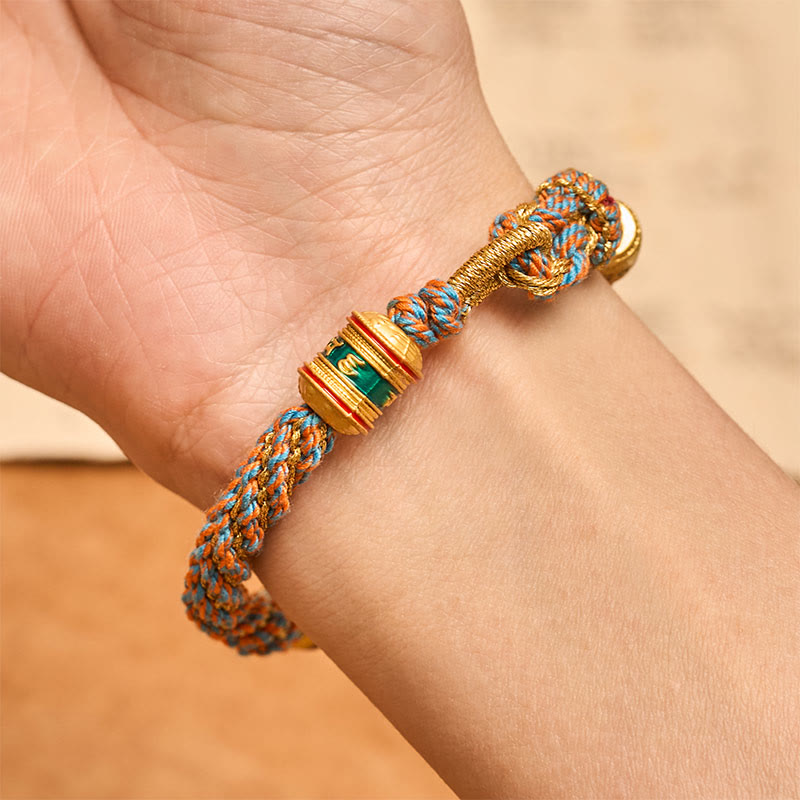 FREE Today: Wisdom and Fortune Om Mani Padme Hum Tibetan Fu Character Hand-Woven Bracelet - image 9