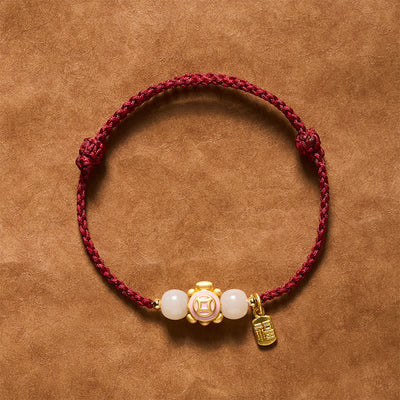 Buddha Stones Turtle Red String Hand-Woven Strength Bracelet - Pink - image 10