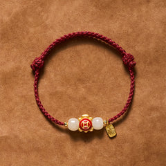 Buddha Stones Turtle Red String Hand-Woven Strength Bracelet - Red - image 0