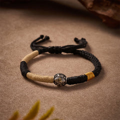Buddha Stones Brass Yinyang Turtle Black String Hand-Woven Wisdom Bracelet - Turtle(Wisdom ♥ Endurance) - image 0