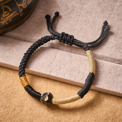 Buddha Stones Black and White Fire Agate String Balance Bracelet - YIN YANG(Balance ♥ Harmony) - image 0