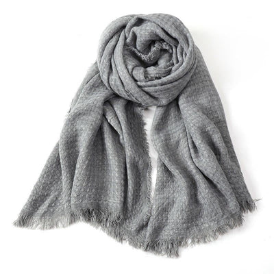 Buddha Stones Fall Winter Textured Tassel Cozy Wrap Scarves - DarkGray - image 14