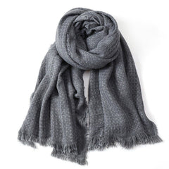 Buddha Stones Fall Winter Textured Tassel Cozy Wrap Scarves - DimGray - image 0