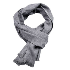 Buddha Stones Fall Winter Solid Color Tassel Cozy Long Scarves - Silver - image 0