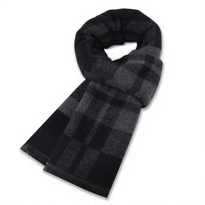 Buddha Stones Fall Winter Classic Grey Plaid Fringe Cozy Scarves - Gray Black Plaid - image 6