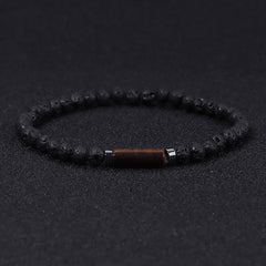 Buddha Stones Vintage 4mm Lava Rock Dalmatian Jasper Grounding Bracelet - Lava Rock(Grounding ♥ Protection) - image 0
