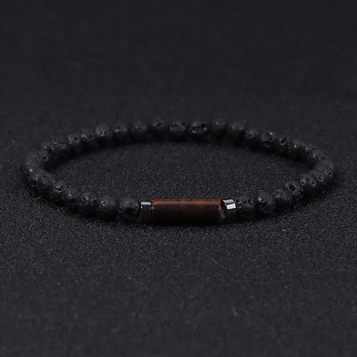 Buddha Stones Vintage 4mm Lava Rock Dalmatian Jasper Grounding Bracelet - Lava Rock(Grounding ♥ Protection) - image 0