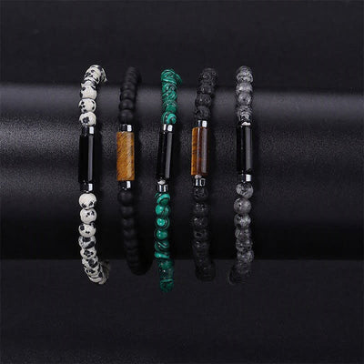 Buddha Stones Vintage 4mm Lava Rock Dalmatian Jasper Grounding Bracelet - image 15