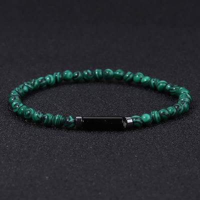 Buddha Stones Vintage 4mm Lava Rock Dalmatian Jasper Grounding Bracelet - Malachite(Protection ♥ Transformation) - image 7