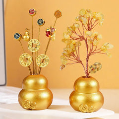Buddha Stones Golden Ingot Treasure Bowl Good Fortune Tabletop Wealth & Fortune Symbols - image 0