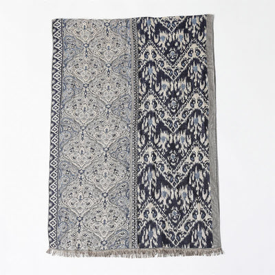 Buddha Stones Fall Winter Reversible Paisley Geometric Tassel Scarf - image 11