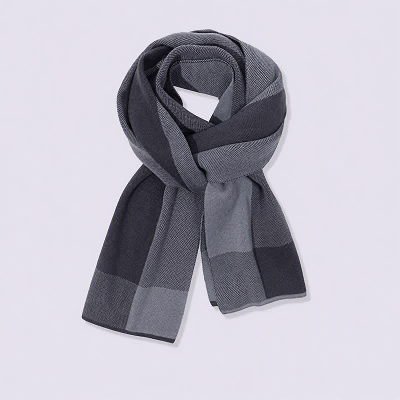 Buddha Stones Fall Winter Knit Geometric Color Block Cozy Scarf - image 2