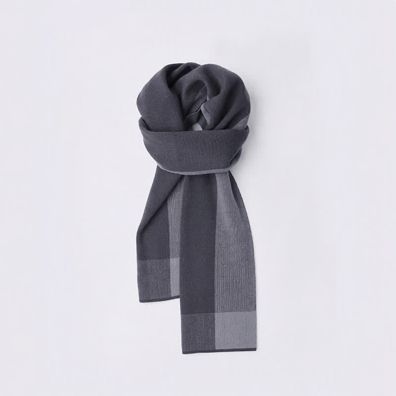 Buddha Stones Fall Winter Knit Geometric Color Block Cozy Scarf - image 4