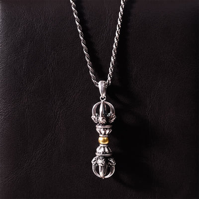 Buddha Stones Tibetan Dorje Vajra Design Wealth Necklace Pendant - Necklace&Chain - image 7