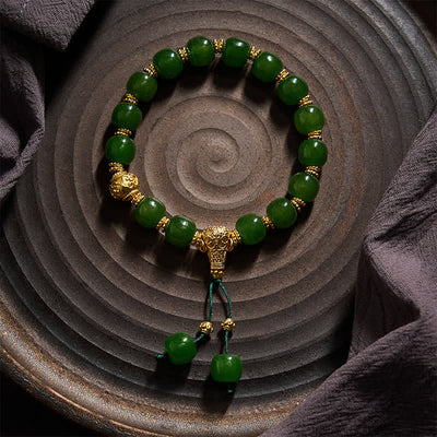 FREE Today: Luck and Harmony Cyan Jade Golden Accent Bracelet - image 2