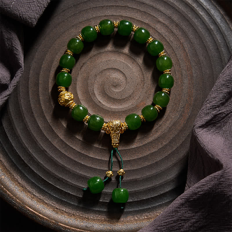 FREE Today: Luck and Harmony Cyan Jade Golden Accent Bracelet - image 2