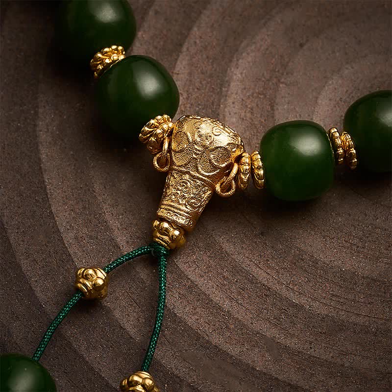 FREE Today: Luck and Harmony Cyan Jade Golden Accent Bracelet - image 3