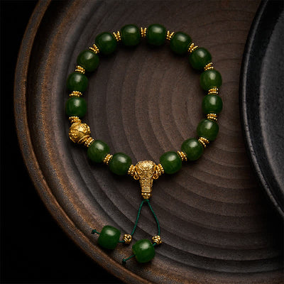 FREE Today: Luck and Harmony Cyan Jade Golden Accent Bracelet - 9*10mm Cyan Jade - image 0