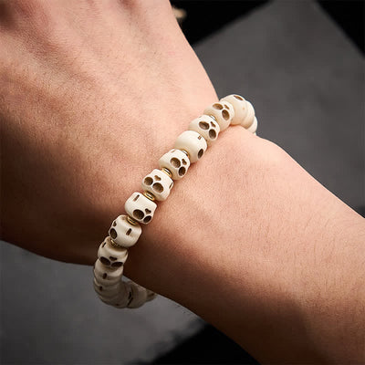 FREE Today: Protection and Courage Tibetan Bone Beads Lord of the Corpse Forest Skull Pattern Bracelet - image 3