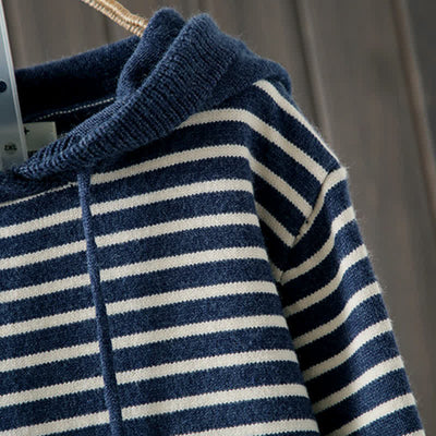 Buddha Stones Fall Winter Casual Classic Drawstring Striped Cotton Women's Hoodie - image 4