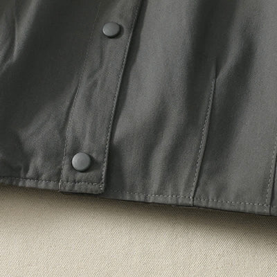 Buddha Stones Fall Winter Casual Minimalist Mandarin Collar Solid Cropped Women's Jacket With Pockets - image 3