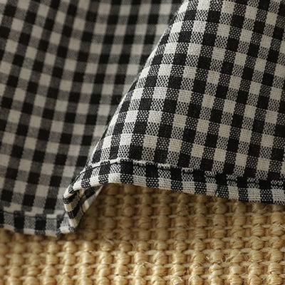 Buddha Stones Fall Vintage Button-Up Black and White Gingham Women's Long Sleeve Dress With Pockets - image 6