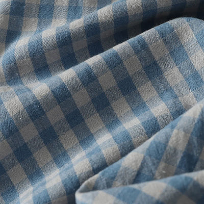 Buddha Stones Spring Fall Casual Vintage Blue and White Plaid Crew Neck Women's Long Sleeve Dress With Pockets - image 8