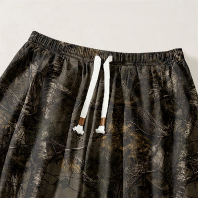 Buddha Stones Pure Cotton Marble Camo Pattern Drawstring Men's Harem Pants With Pockets - image 3