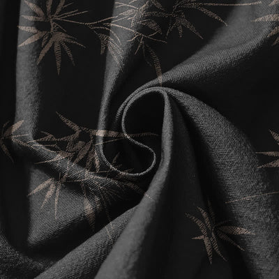 Buddha Stones Pure Cotton Bamboo Leaf Pattern Drawstring Men's Harem Pants With Pockets - image 17