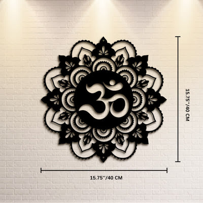 Buddha Stones Sacred OM Mandala Mindfulness Round Iron Metal Wall Decor - Approx. 40cm x 40cm x 0.1cm / 15.75in x 15.75in x 0.04in - image 8