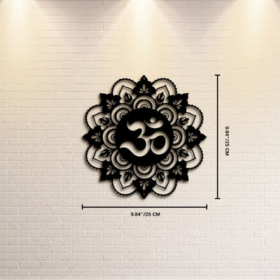Buddha Stones Sacred OM Mandala Mindfulness Round Iron Metal Wall Decor - Approx. 25cm x 25cm x 0.1cm / 9.84in x 9.84in x 0.04in - image 2