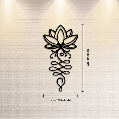 Buddha Stones Metal Lotus Enlightenment Minimalist Wall Hanging Iron Meaningful Symbols Wall Art - Approx. 18.05cm x 35cm x 0.1cm / 7.10in x 13.78in x 0.04in - image 6