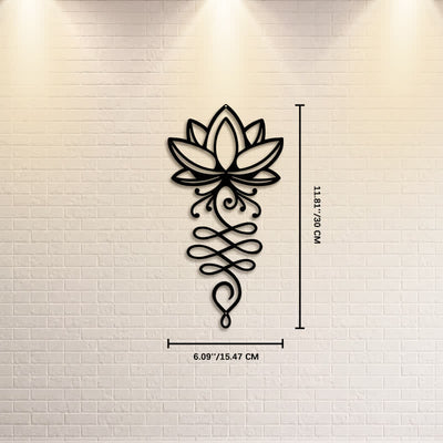 Buddha Stones Metal Lotus Enlightenment Minimalist Wall Hanging Iron Meaningful Symbols Wall Art - Approx. 15.47cm x 30cm x 0.1cm / 6.09in x 11.81in x 0.04in - image 4