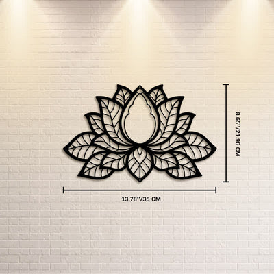 Buddha Stones Metal Lotus Enlightenment Silhouette Iron Meaningful Symbols Wall Art - Approx. 35cm x 21.96cm x 0.1cm / 13.78in x 8.65in x 0.04in - image 6