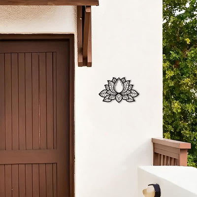 Buddha Stones Metal Lotus Enlightenment Silhouette Iron Meaningful Symbols Wall Art - image 7