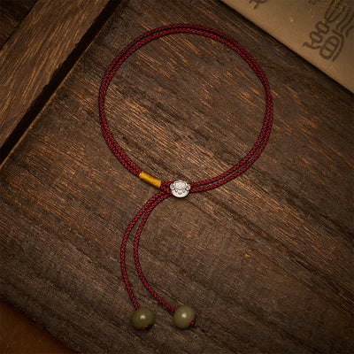 Buddha Stones Vintage 925 Sterling Silver Chinese Zodiac Luck Braided Red String Bracelet - image 2