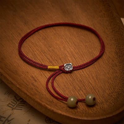 Buddha Stones Vintage 925 Sterling Silver Chinese Zodiac Luck Braided Red String Bracelet - image 19
